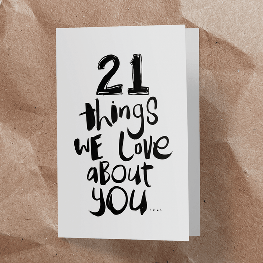 21 Birthday Things Folded card-A4