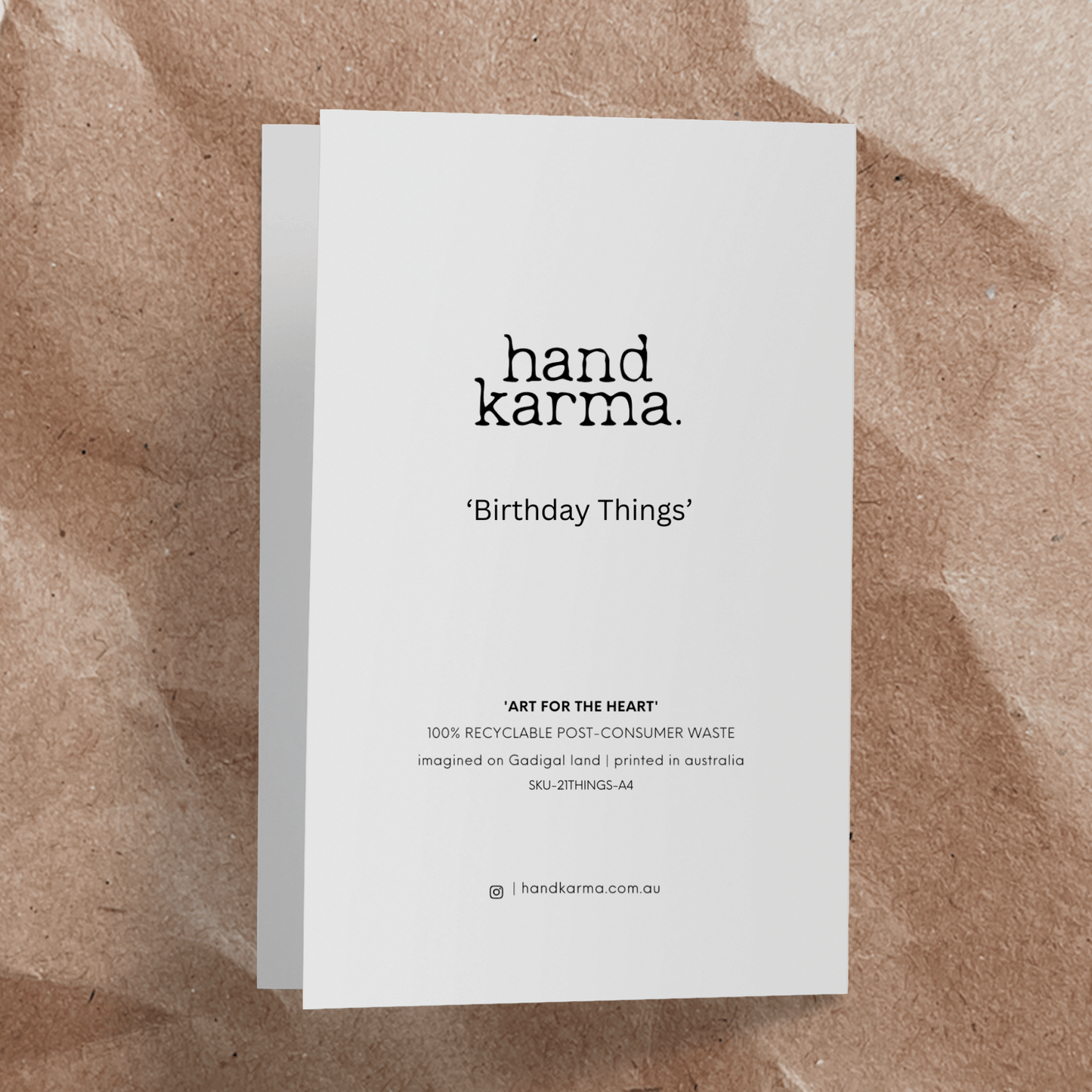 21 Birthday Things Folded card-A4