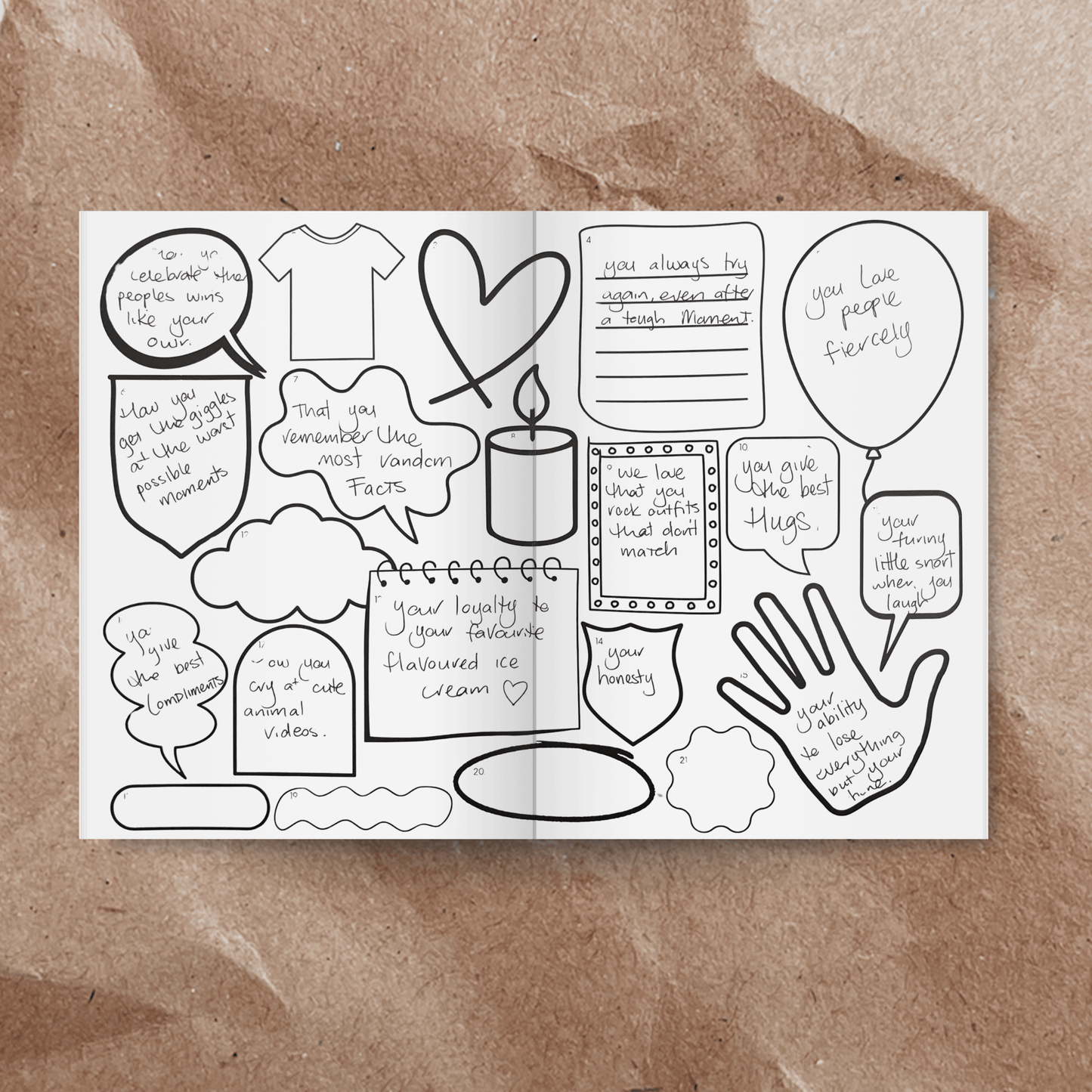 21 Birthday Things Folded card-A4