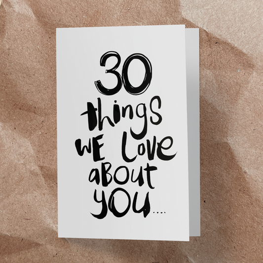 30 Birthday Things Folded card-A4