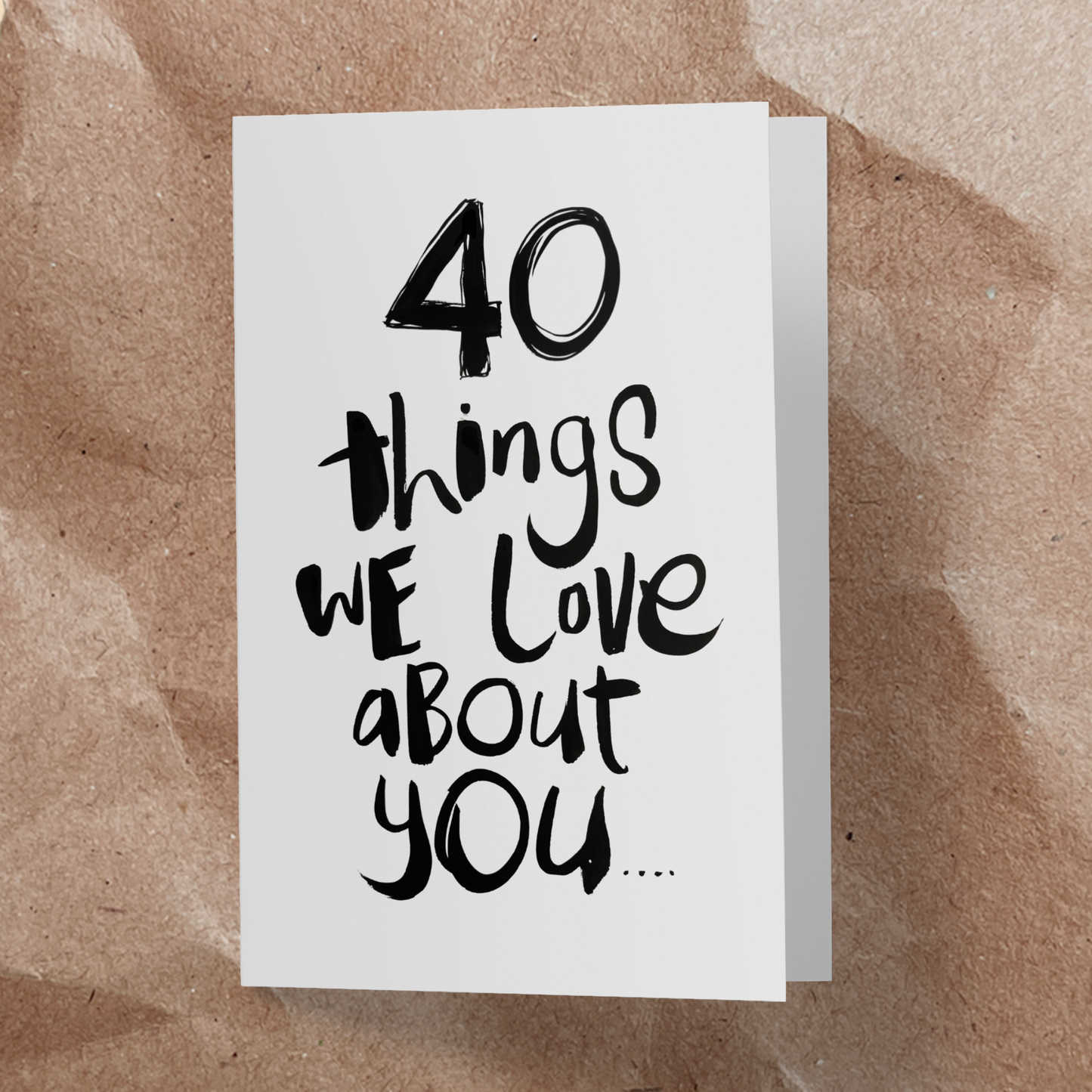 40 Birthday Things folded card-A4