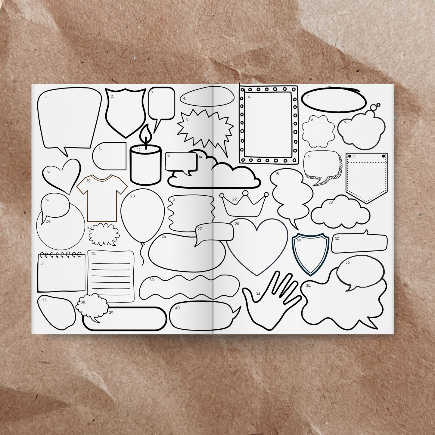 40 Birthday Things folded card-A4