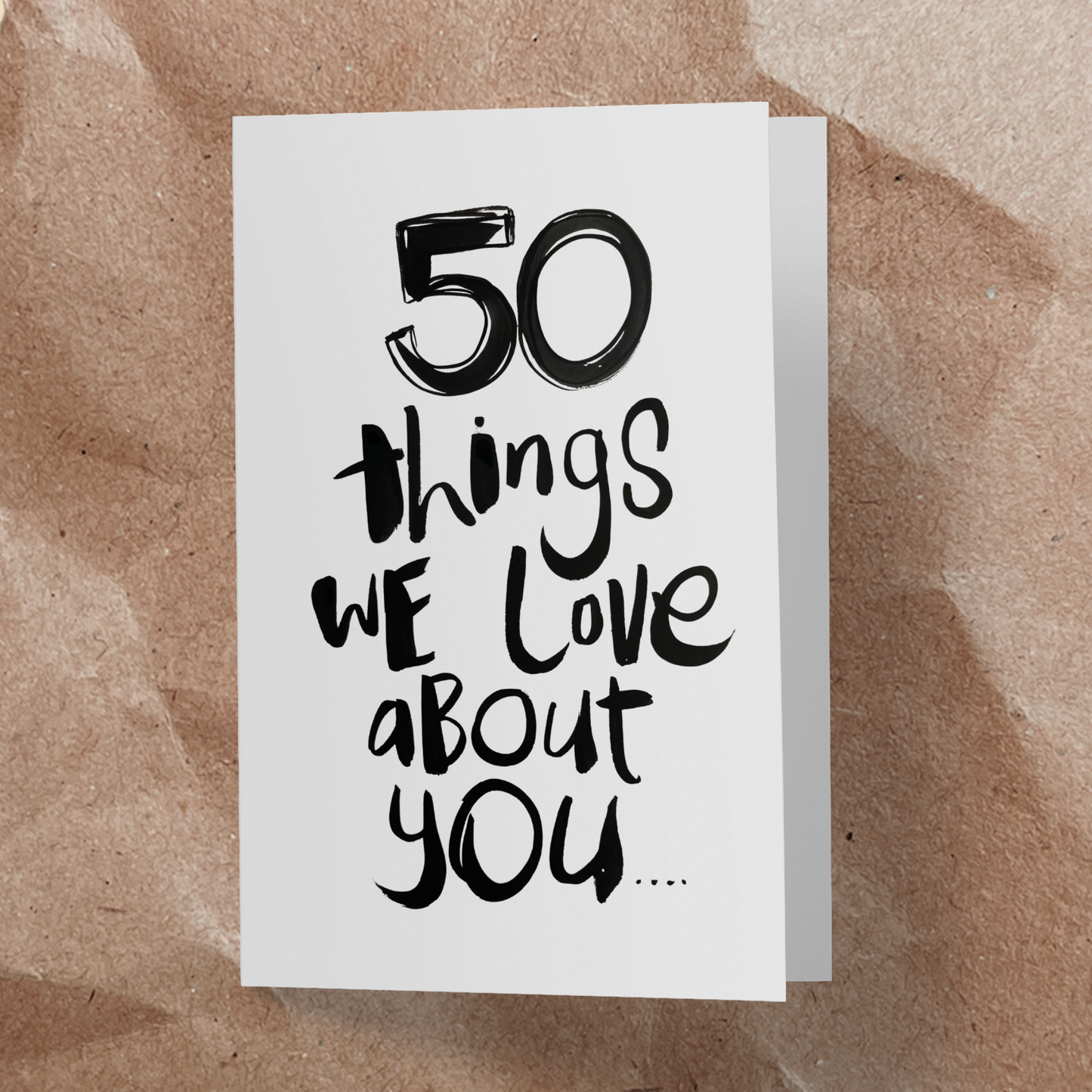 50 Birthday Things folded card-A4