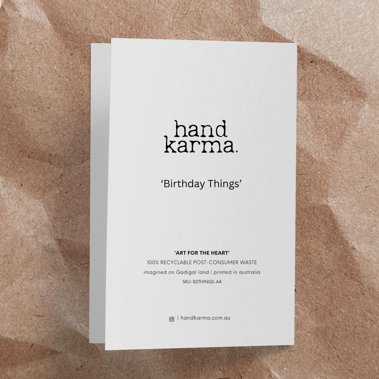 50 Birthday Things folded card-A4