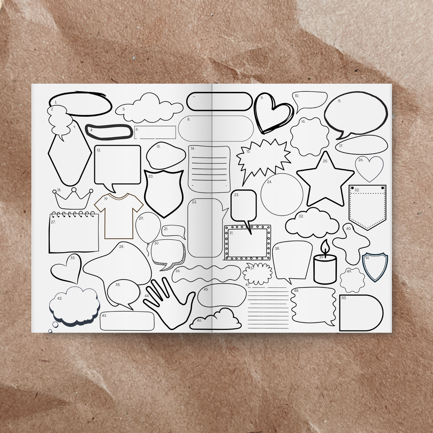 50 Birthday Things folded card-A4