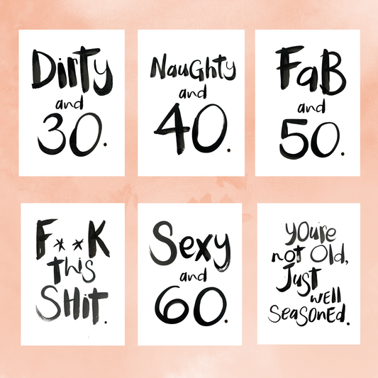 Big Decade Birthday Bundle- 6 Cards & Free Shipping