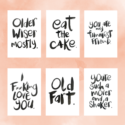 Funny Birthday Bundle - 6 Cards & Free Shipping