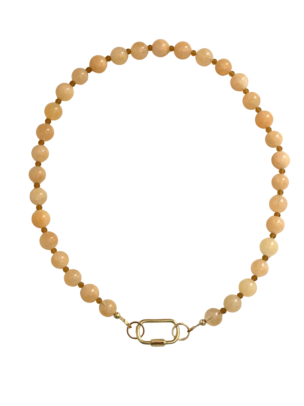 Golden Lock Necklace - Peach