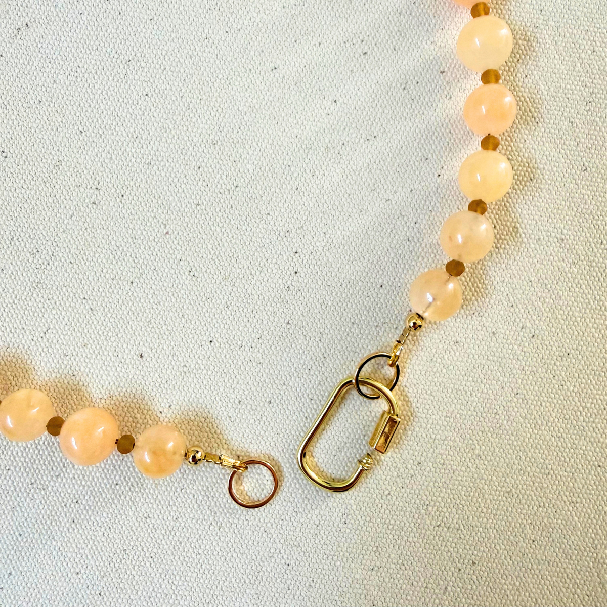 Golden Lock Necklace - Peach
