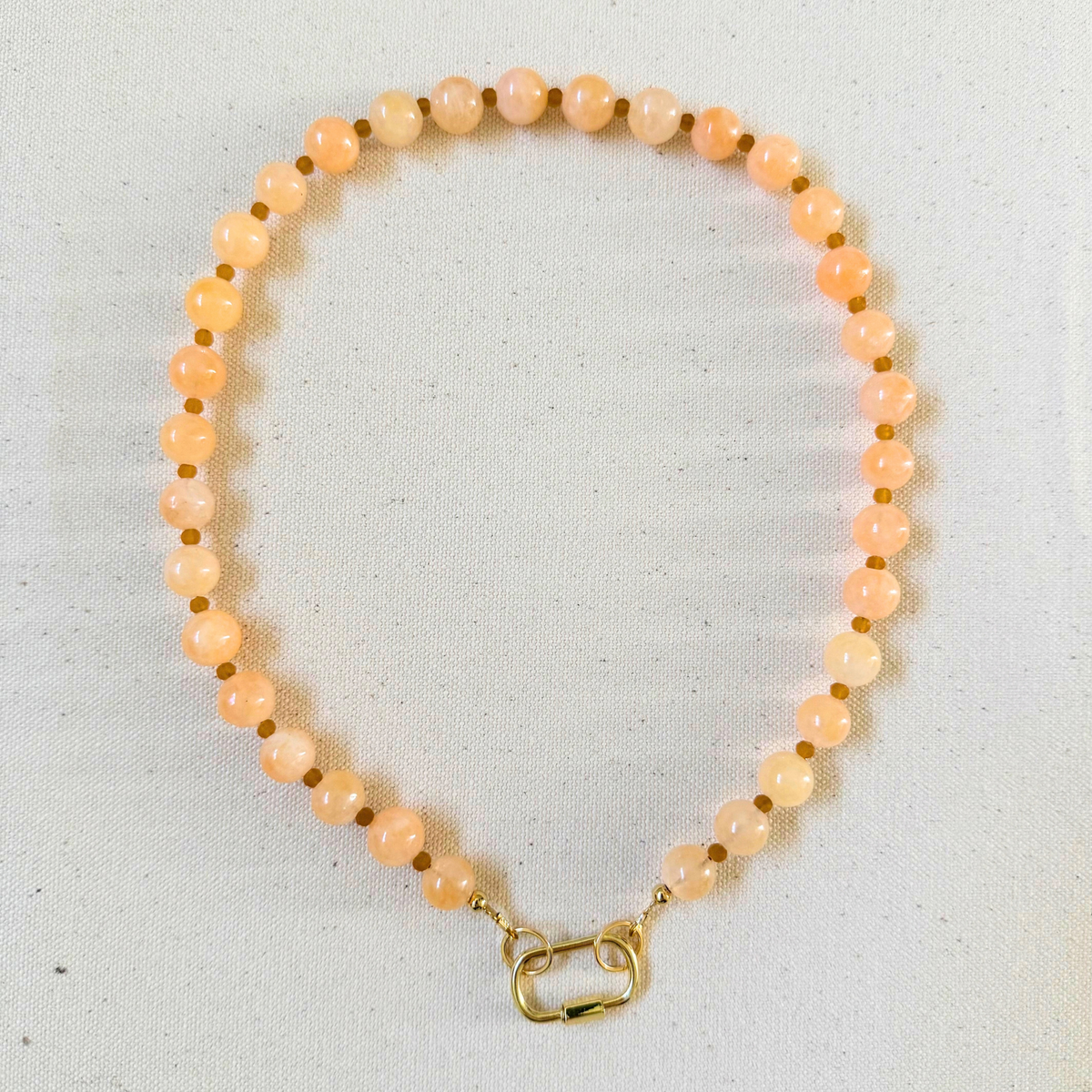 Golden Lock Necklace - Peach