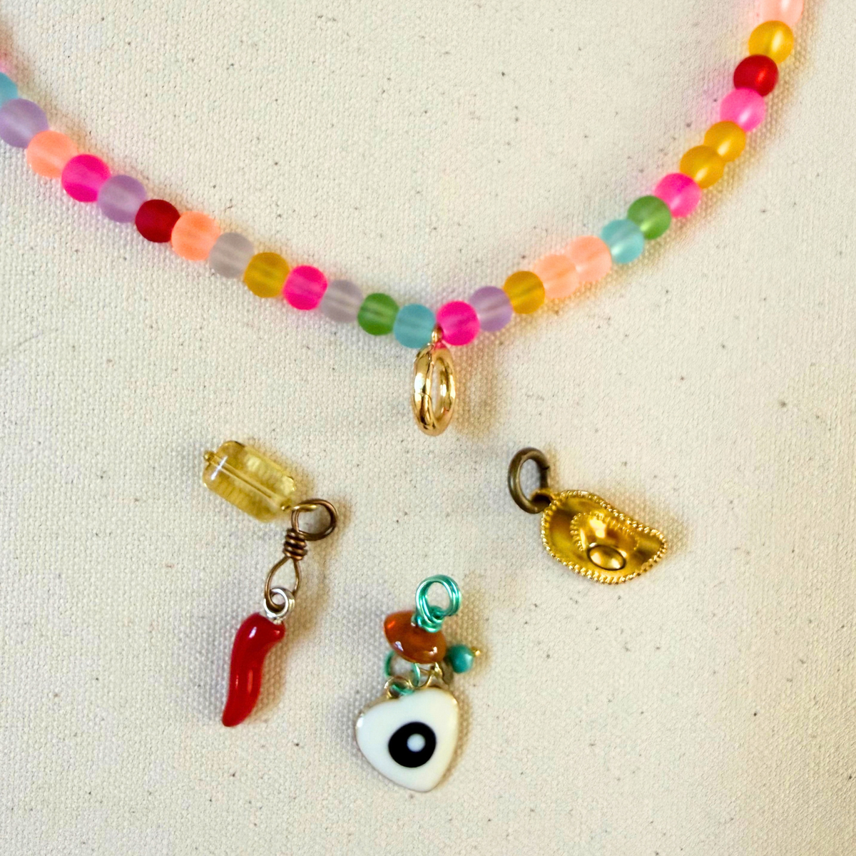 Picnic Charm Necklace - Rainbow