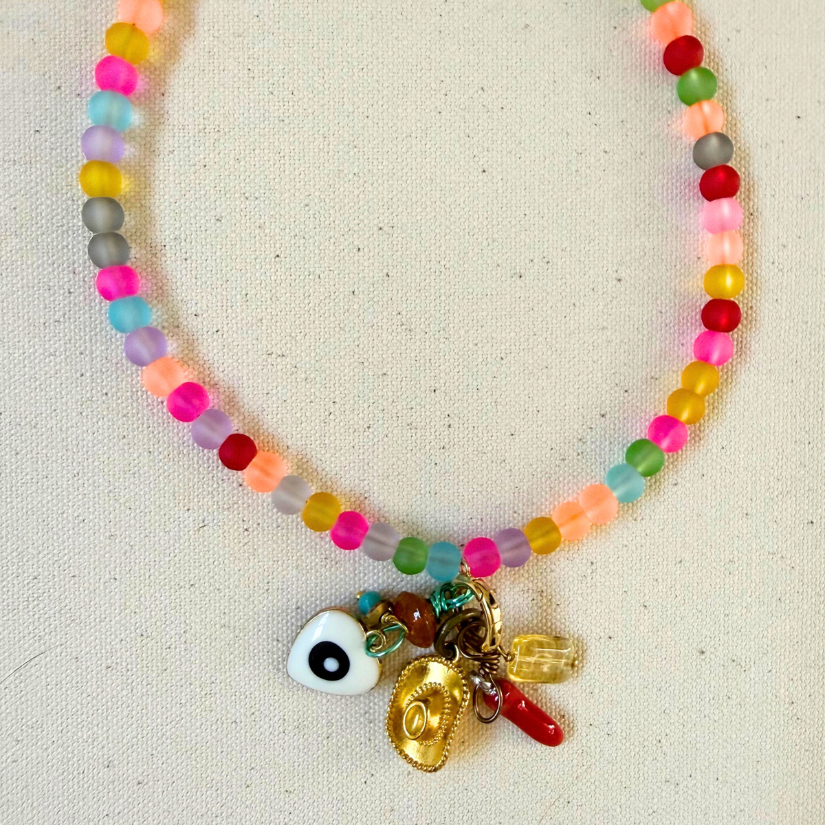 Picnic Charm Necklace - Rainbow