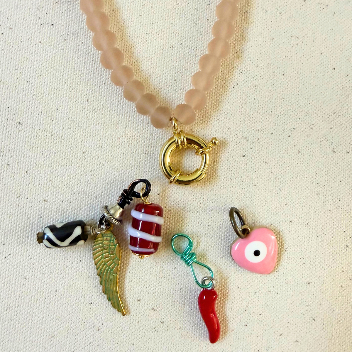 Picnic Charm Necklace - Pink
