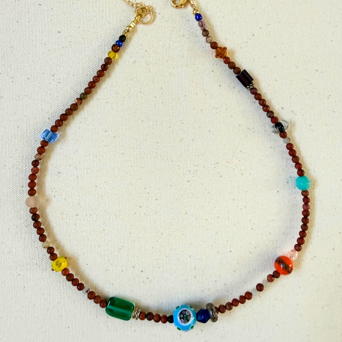 Beaded Necklace - Sunday Nights - Red Jasper