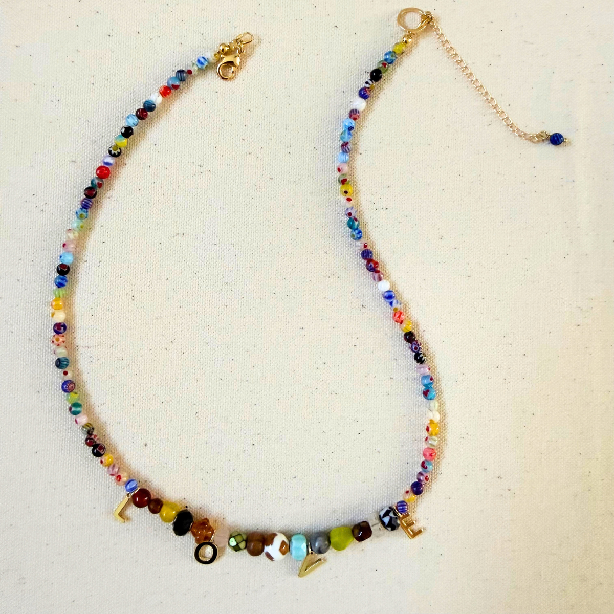 Beaded Love Necklace - Multi coloured