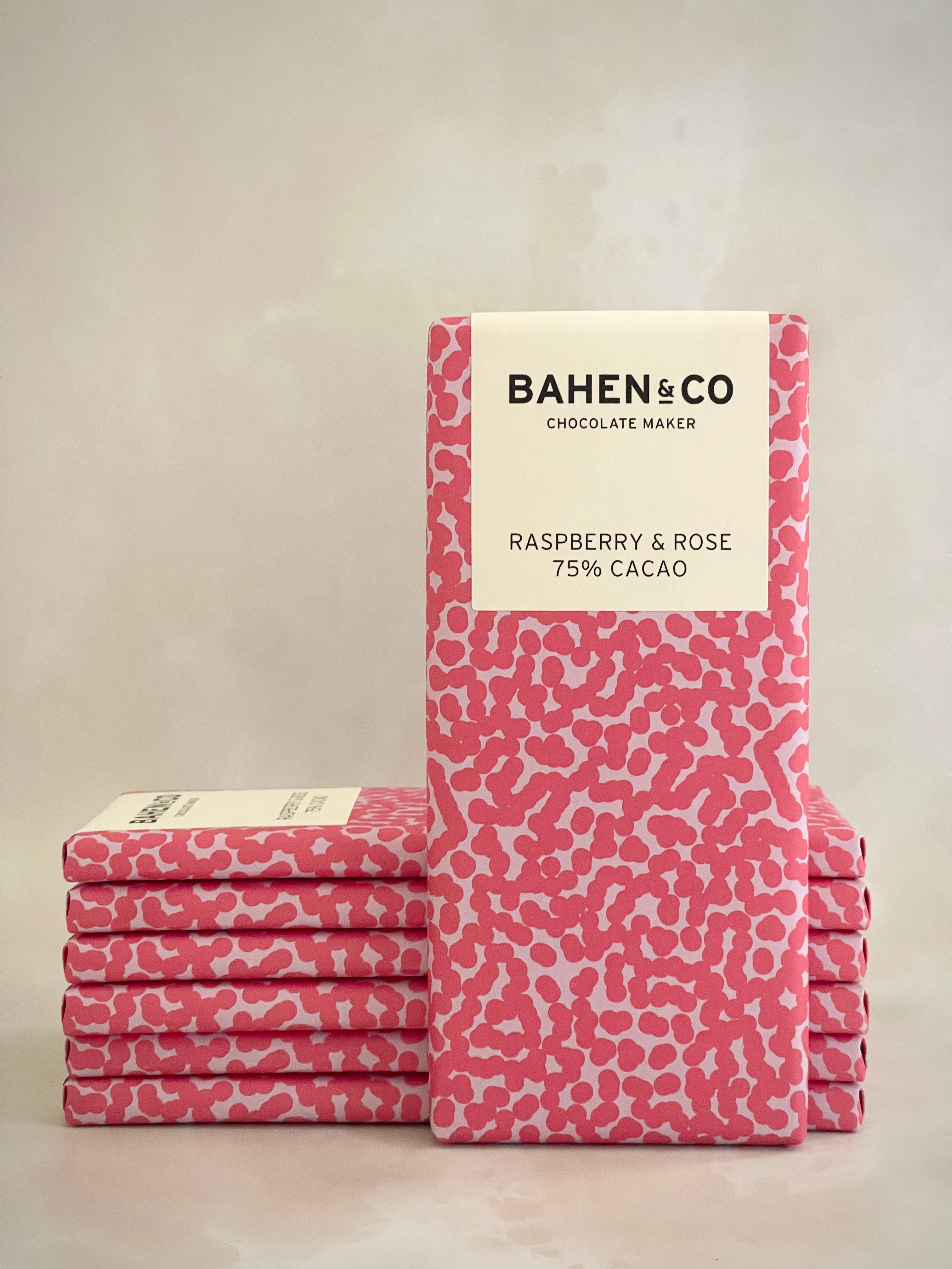 Raspberry & Rose Chocolate Bar - Bahen & Co