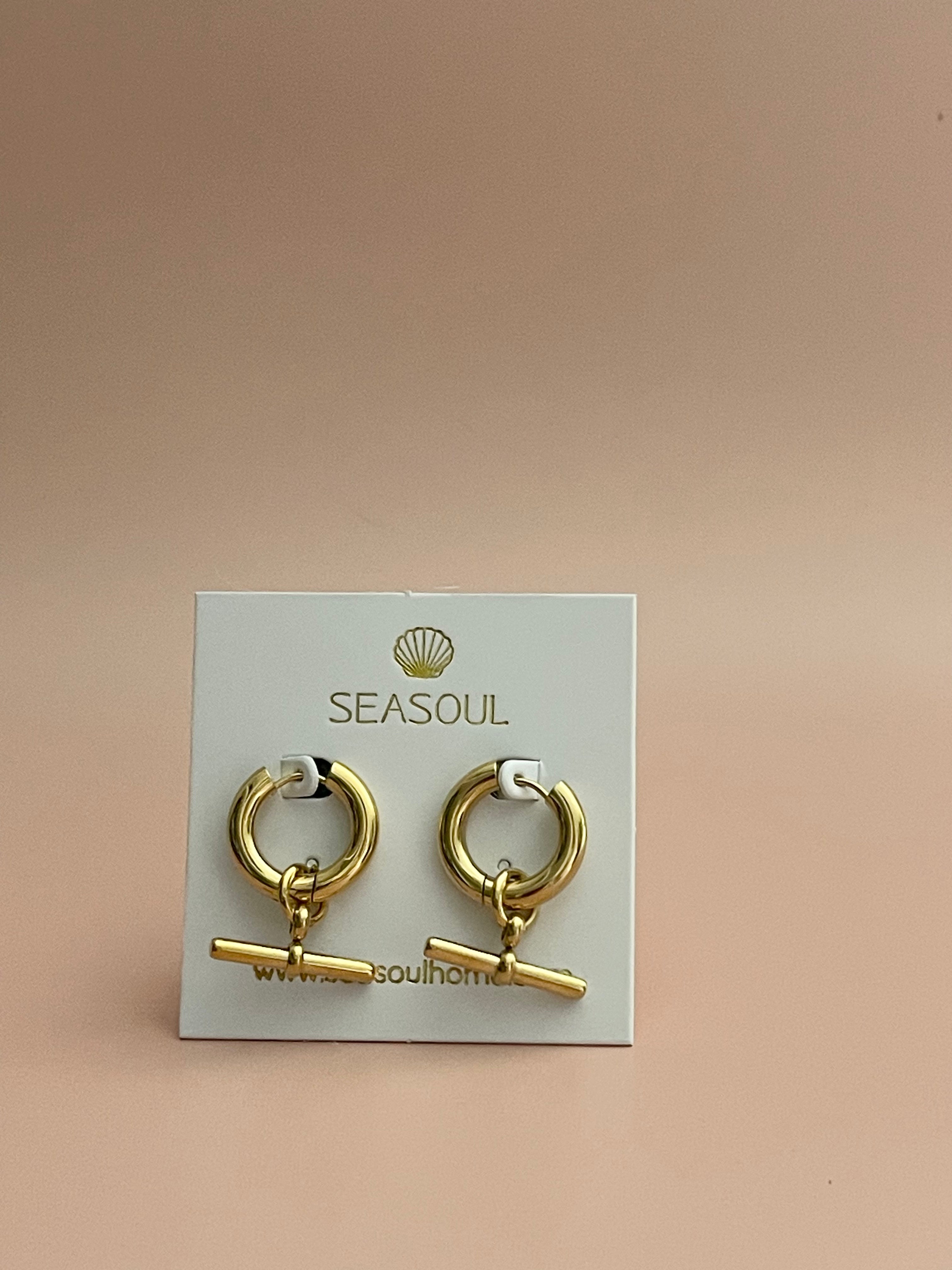 T Bar Hoop Earrings