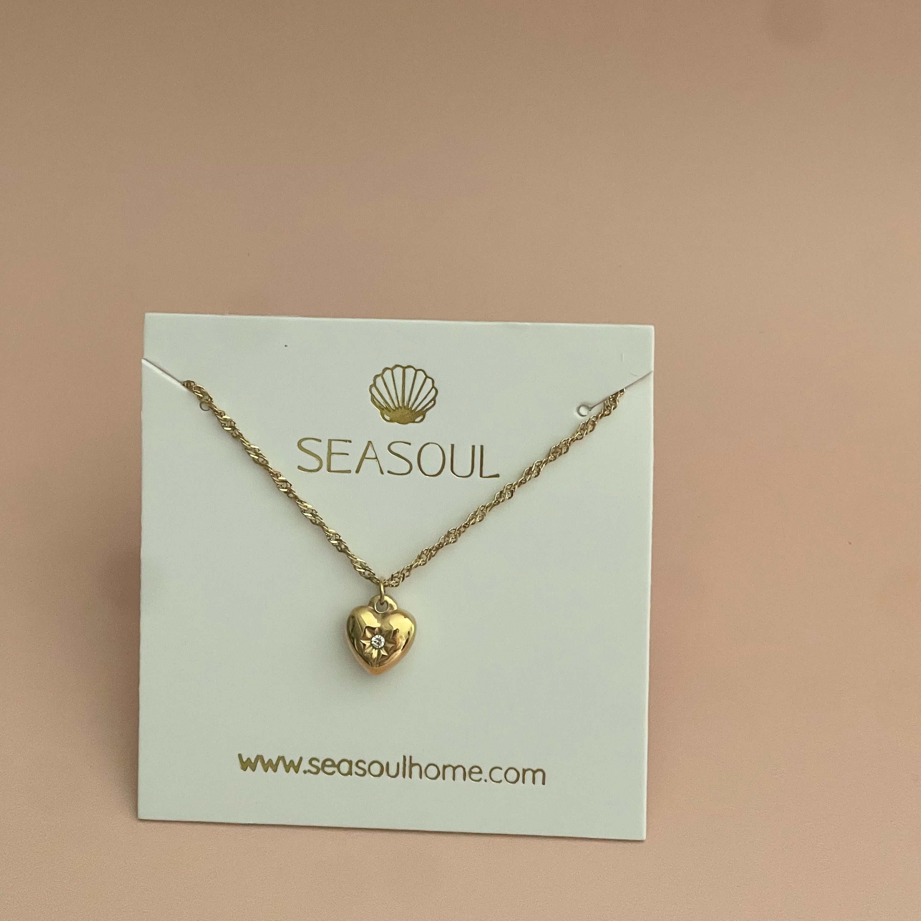 Lovers Gold Heart Necklace