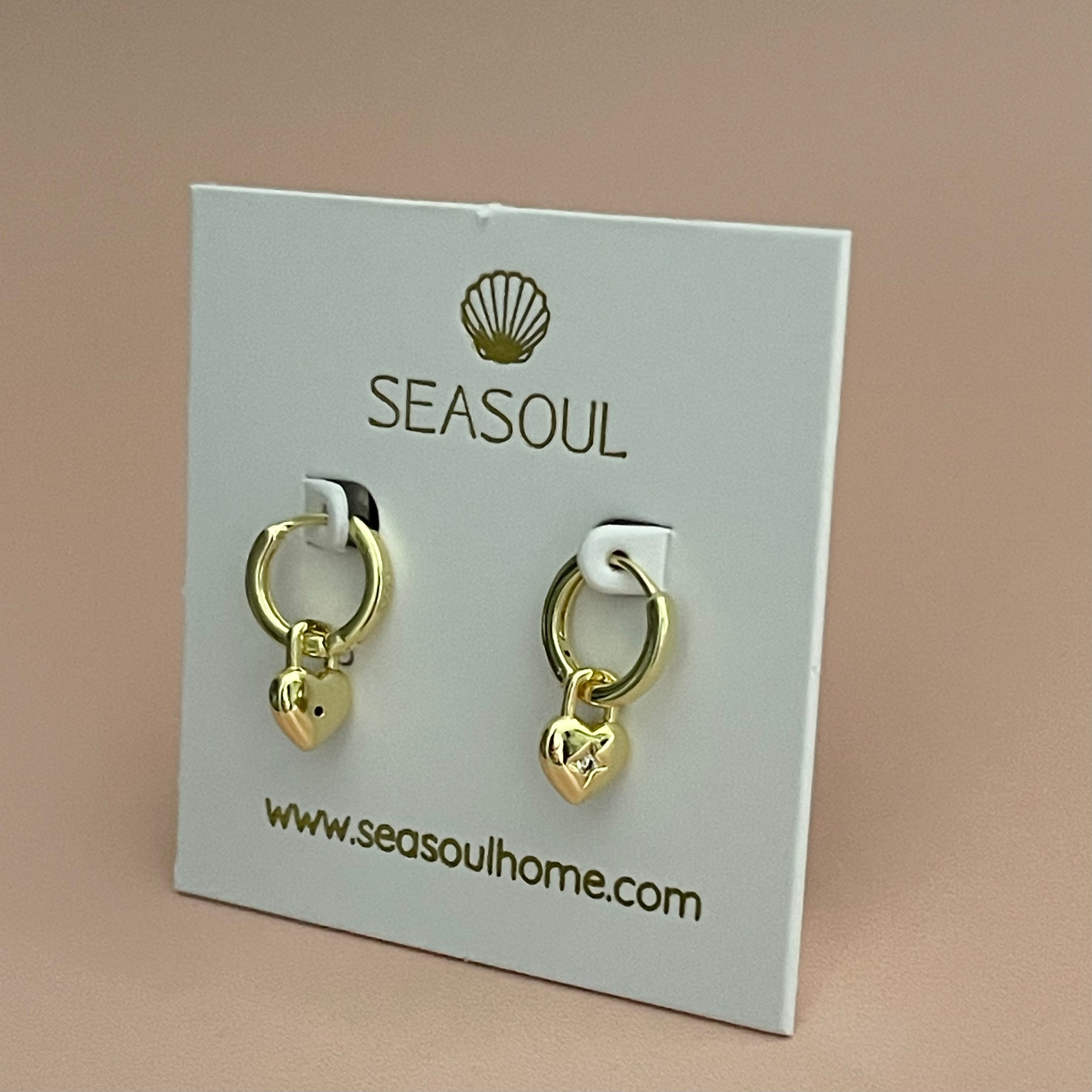 Wren Gold heart huggie Earrings