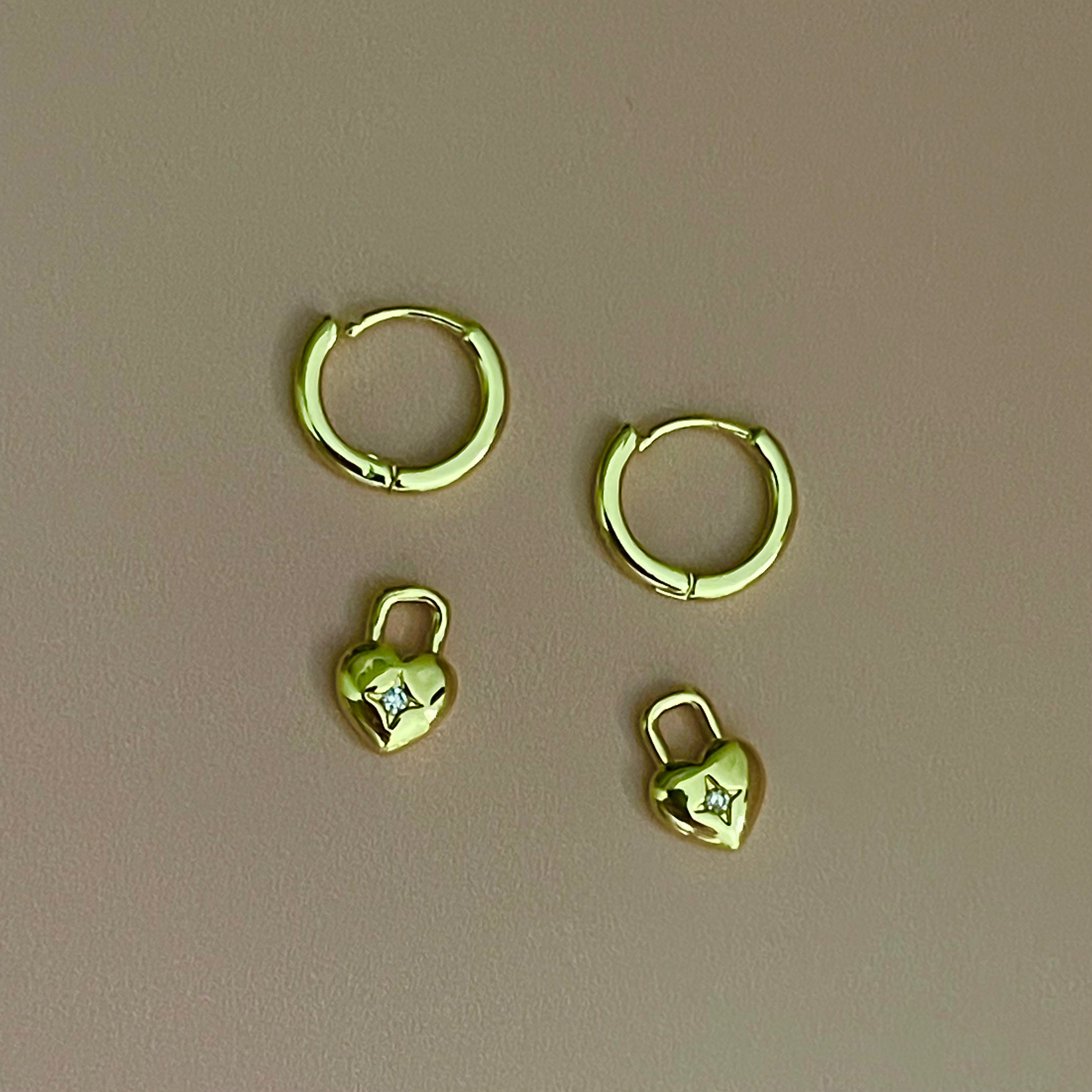 Wren Gold heart huggie Earrings
