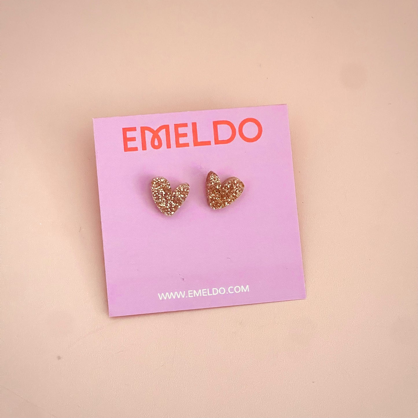 Gold Glitter Stud Earrings