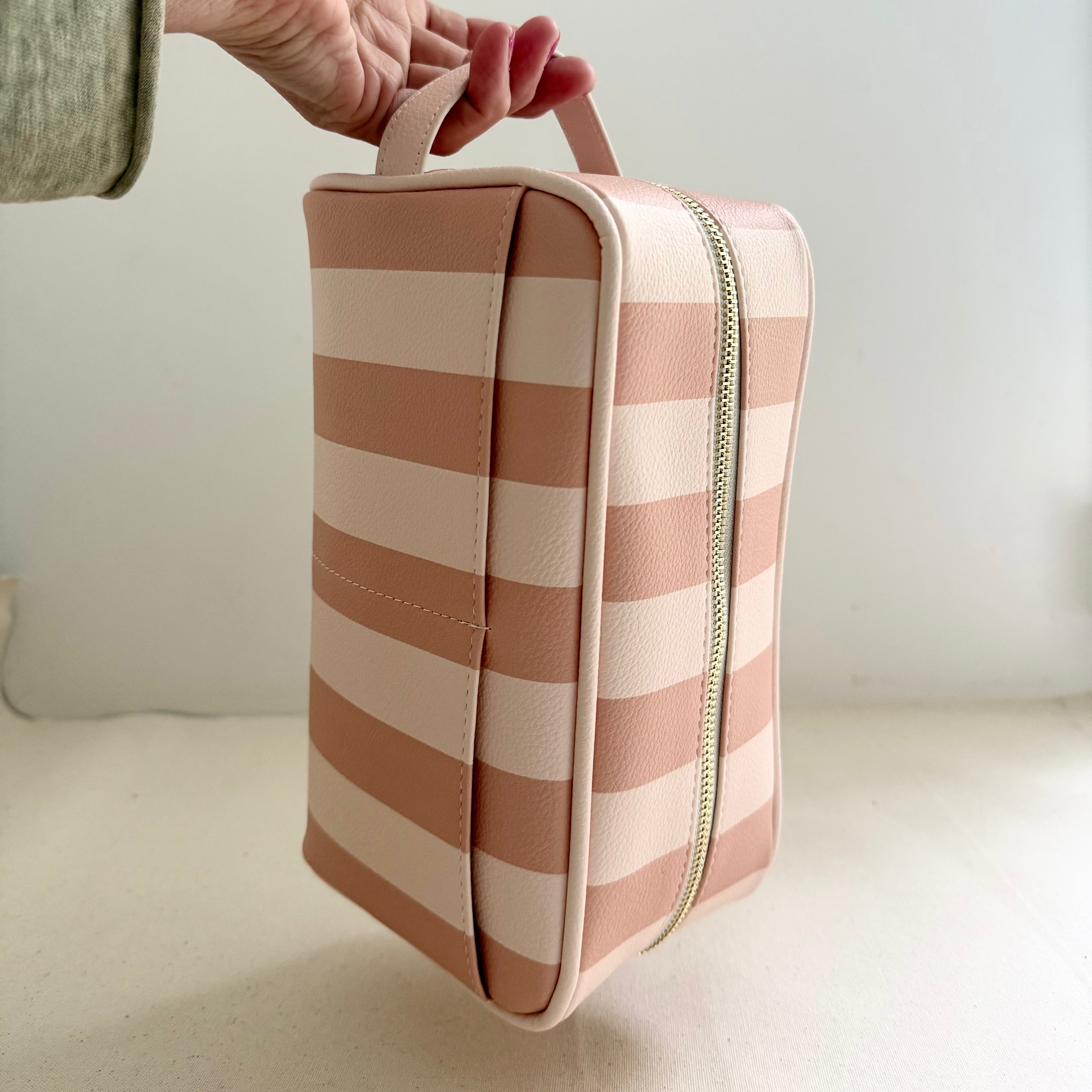 Toiletry Bag - Peach Stripe