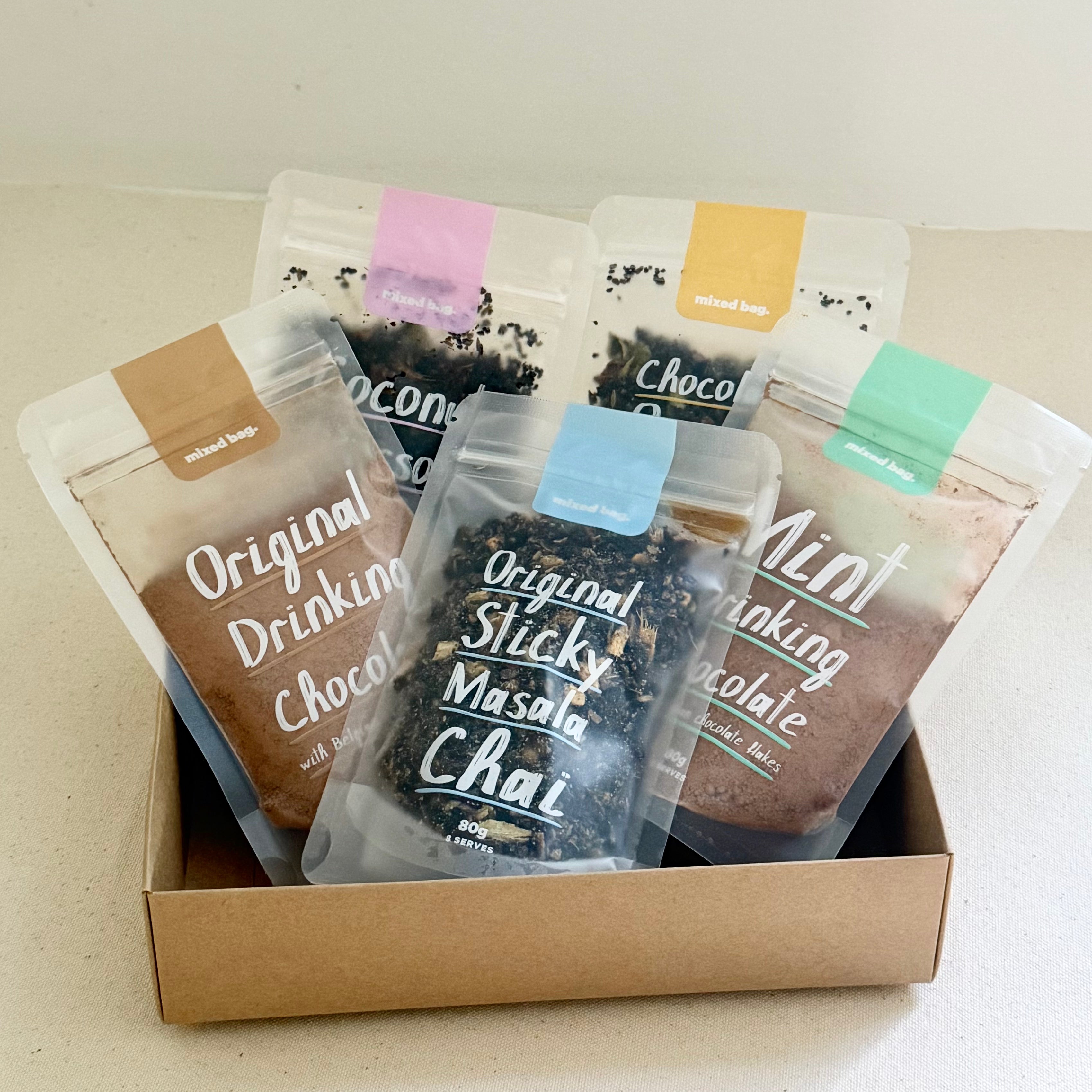 Mixed bag - Chai, Hot Chocolate Sampler Box
