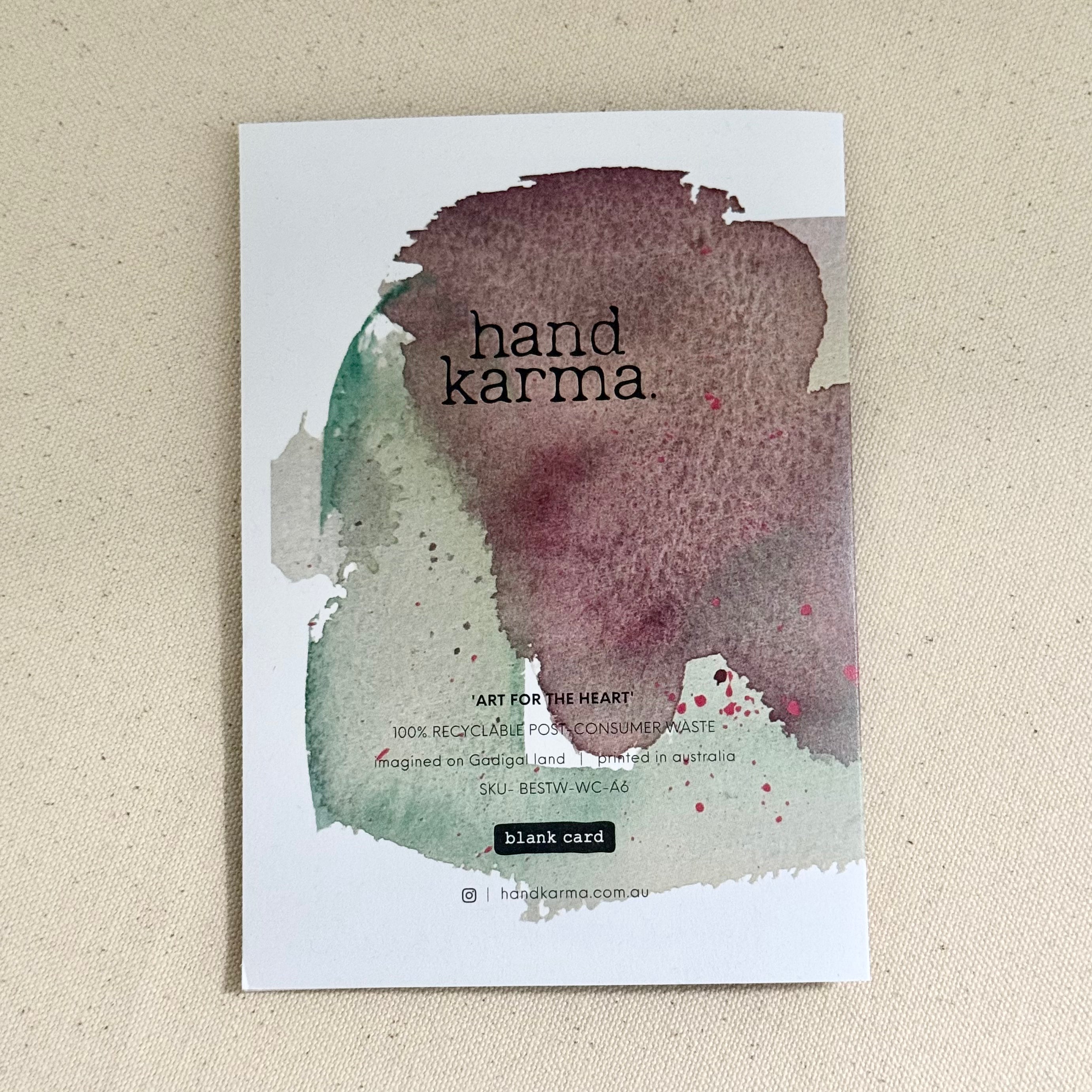 Best Wishes watercolour Card - Handkarma