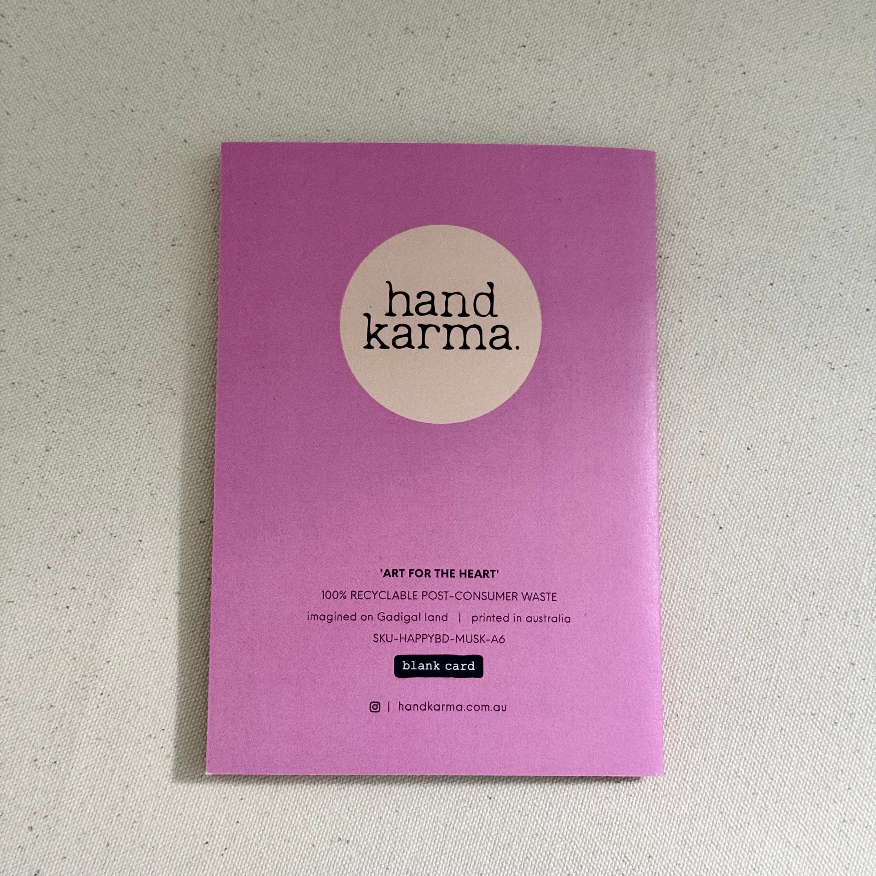 Happy Birthday Pink Card - Handkarma
