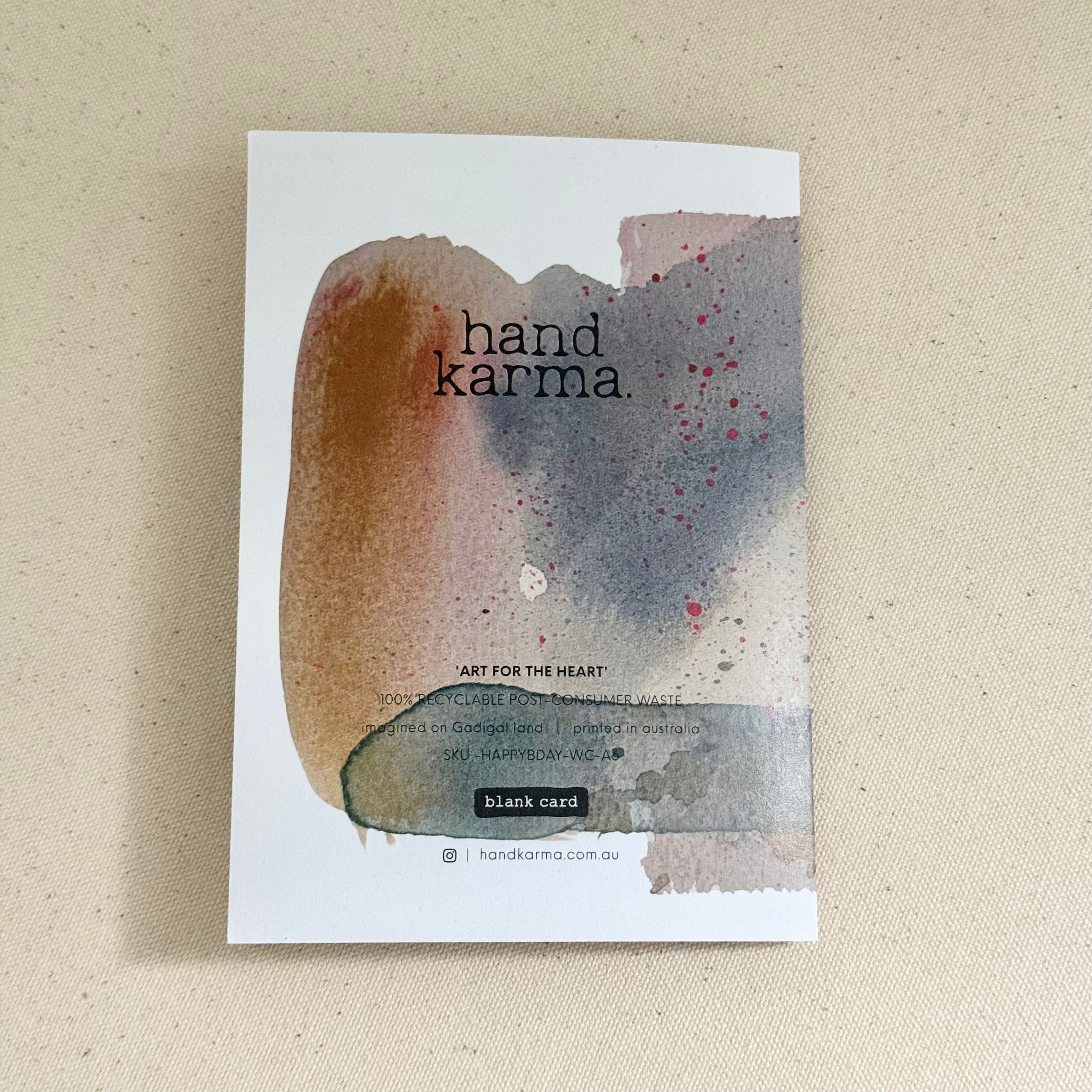 Happy Birthday Watercolour Card - Handkarma