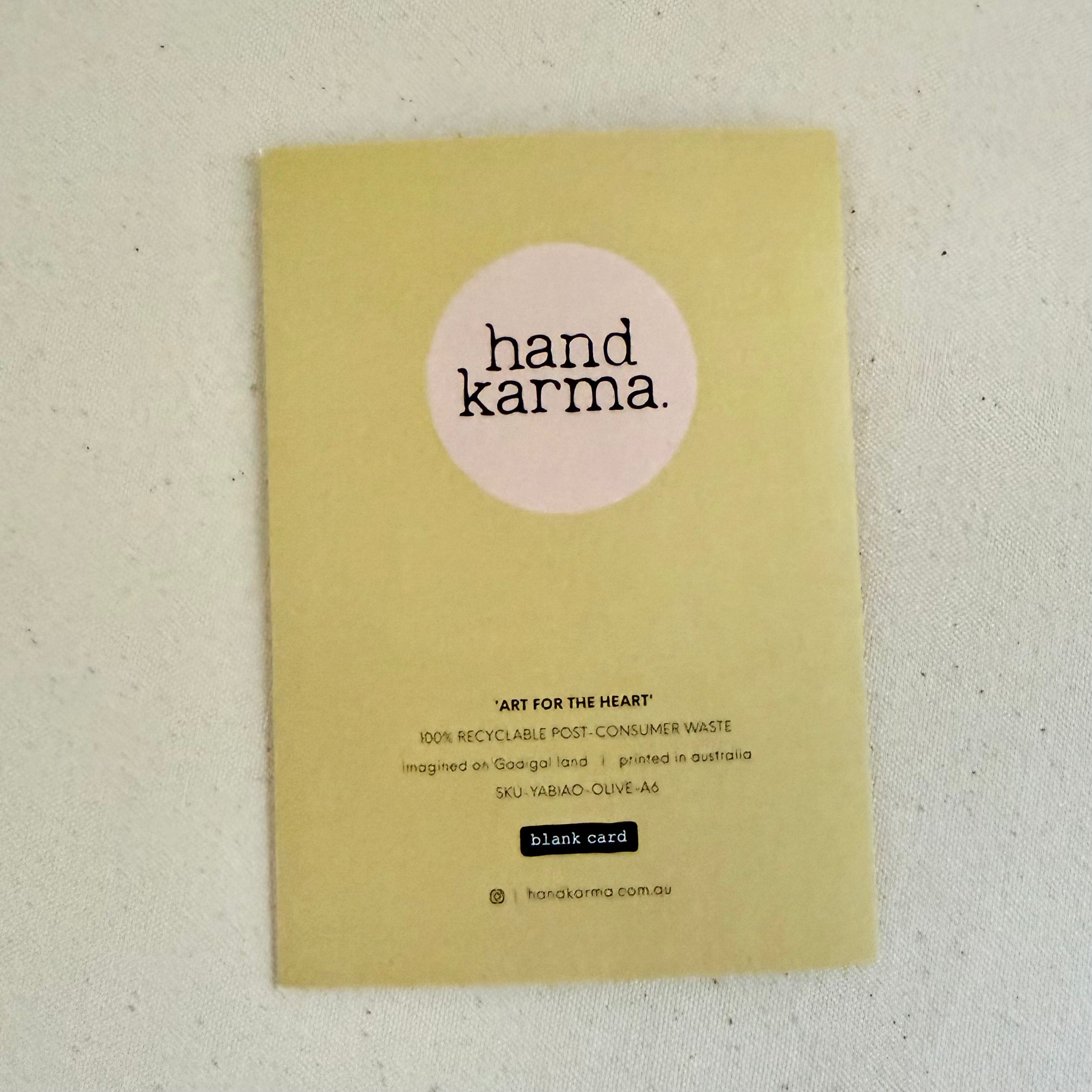You are beautiful inside and out Card OLIVE - Handkarma