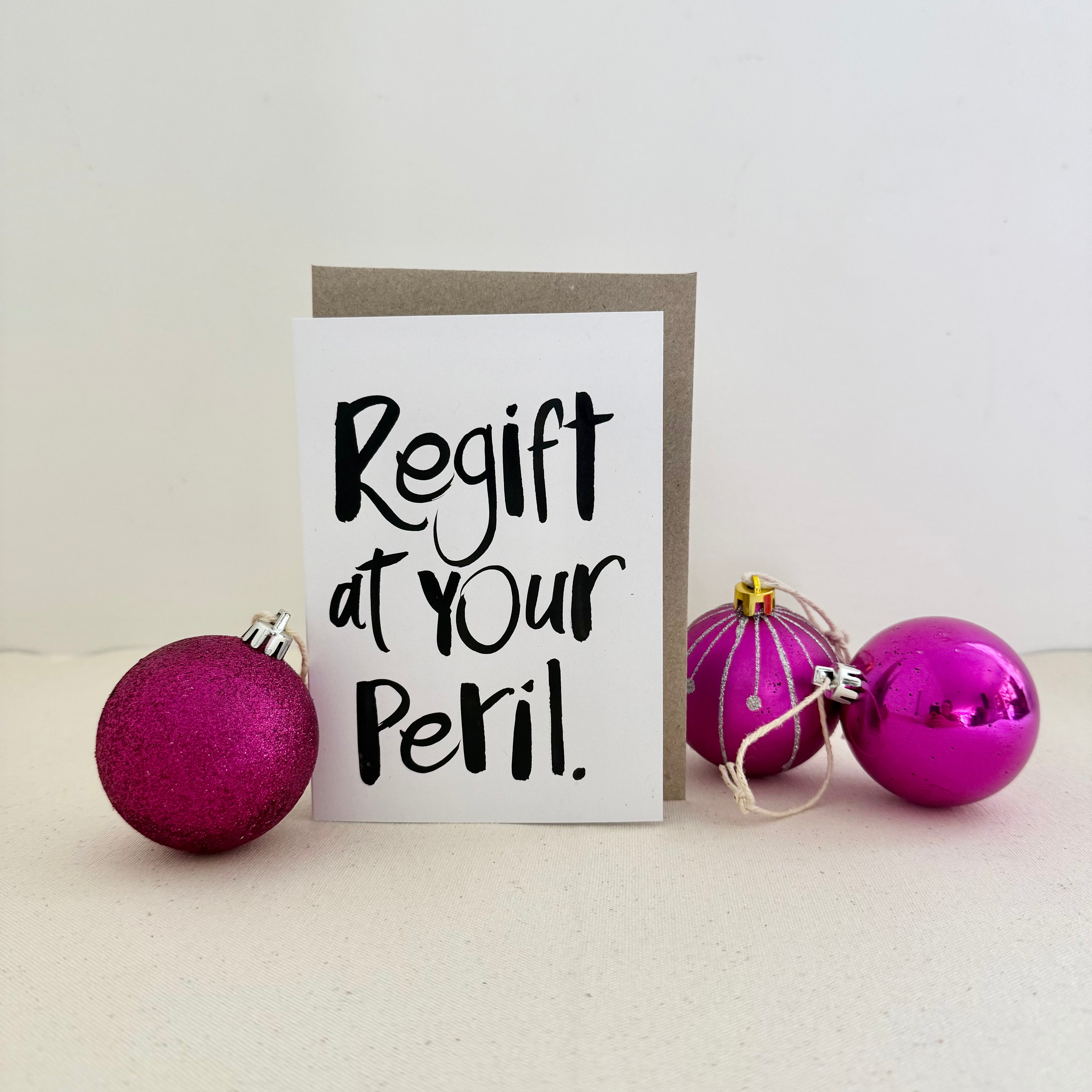 Regift at your peril Card - Handkarma