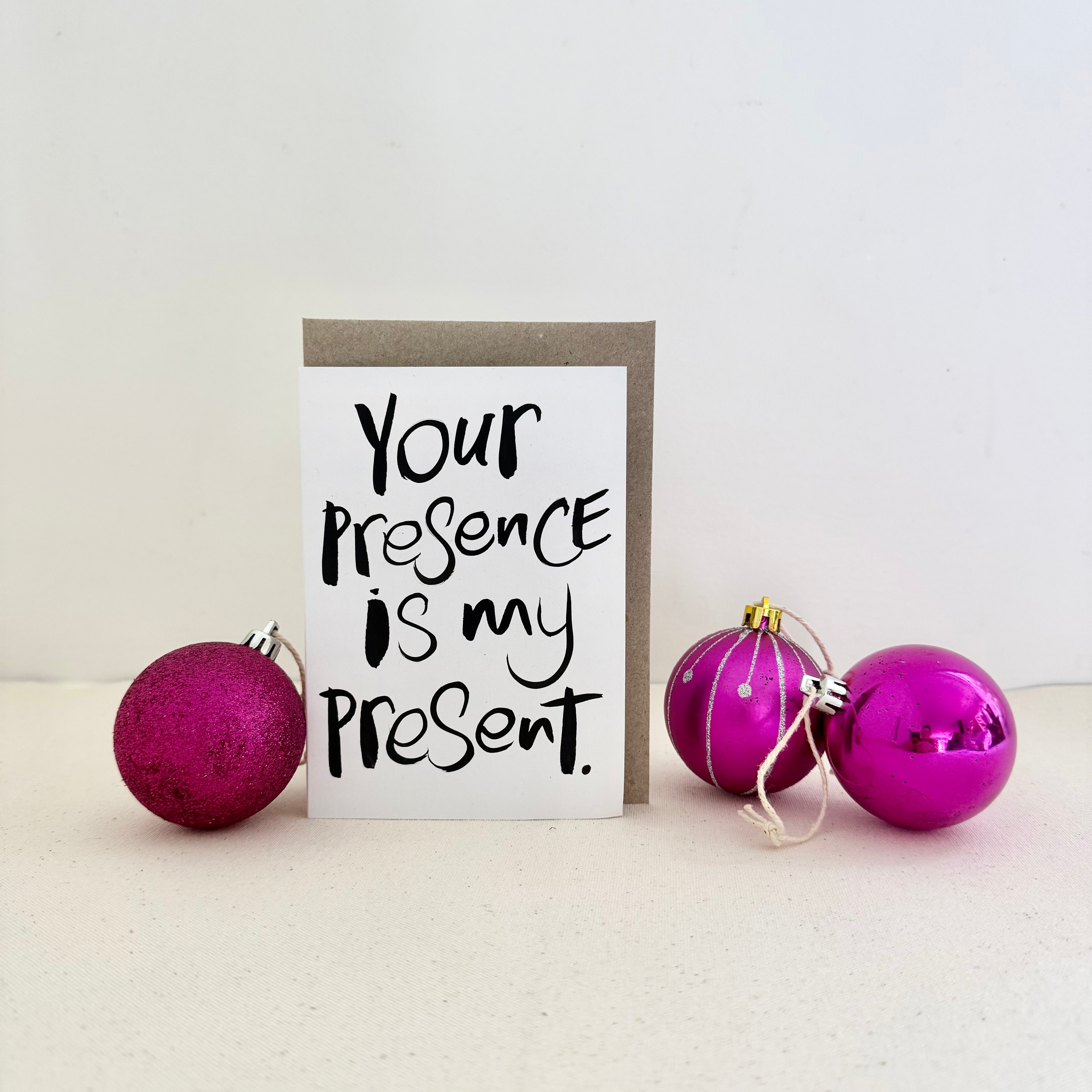 Your presence is my present Card - Handkarma
