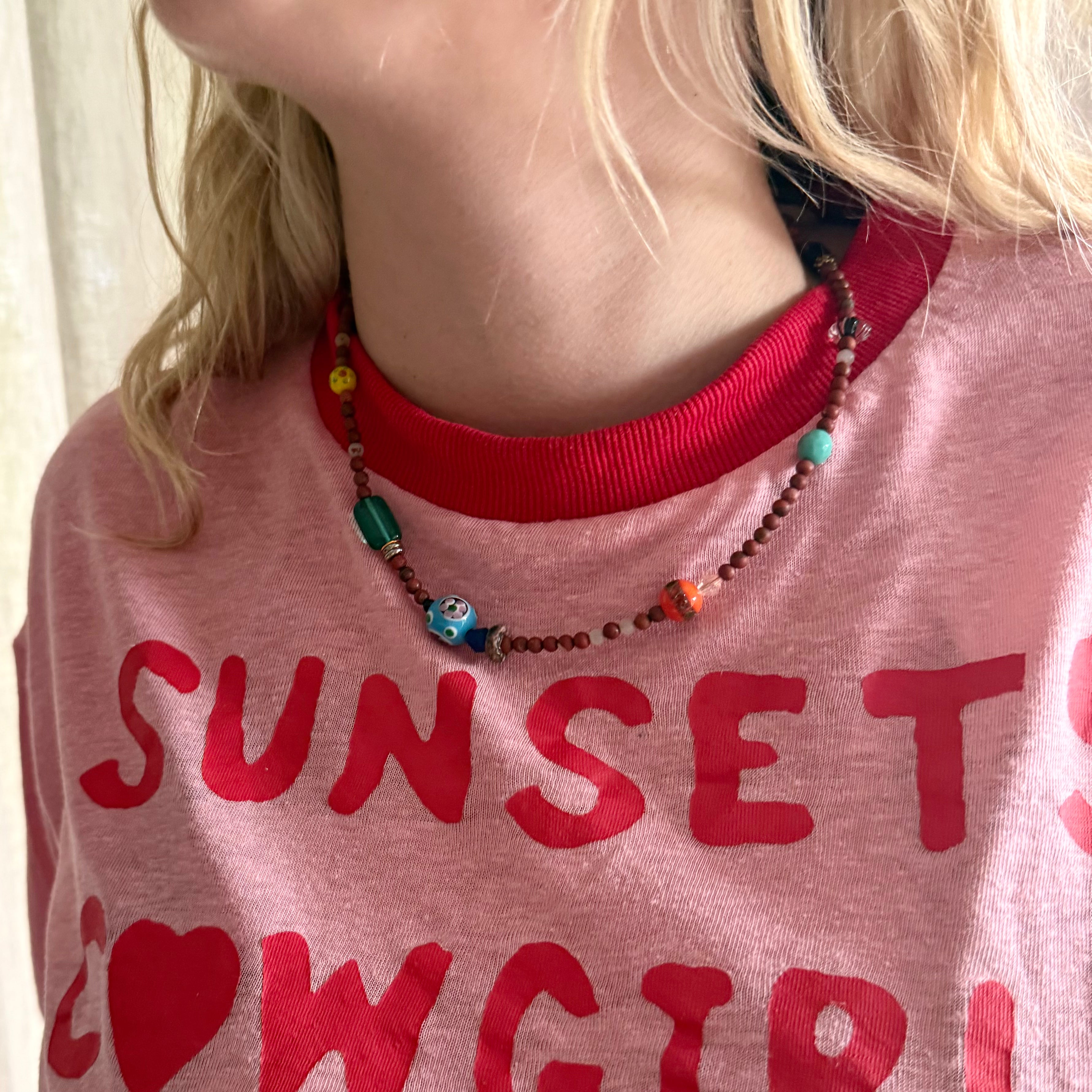 Beaded Necklace - Sunday Nights - Red Jasper