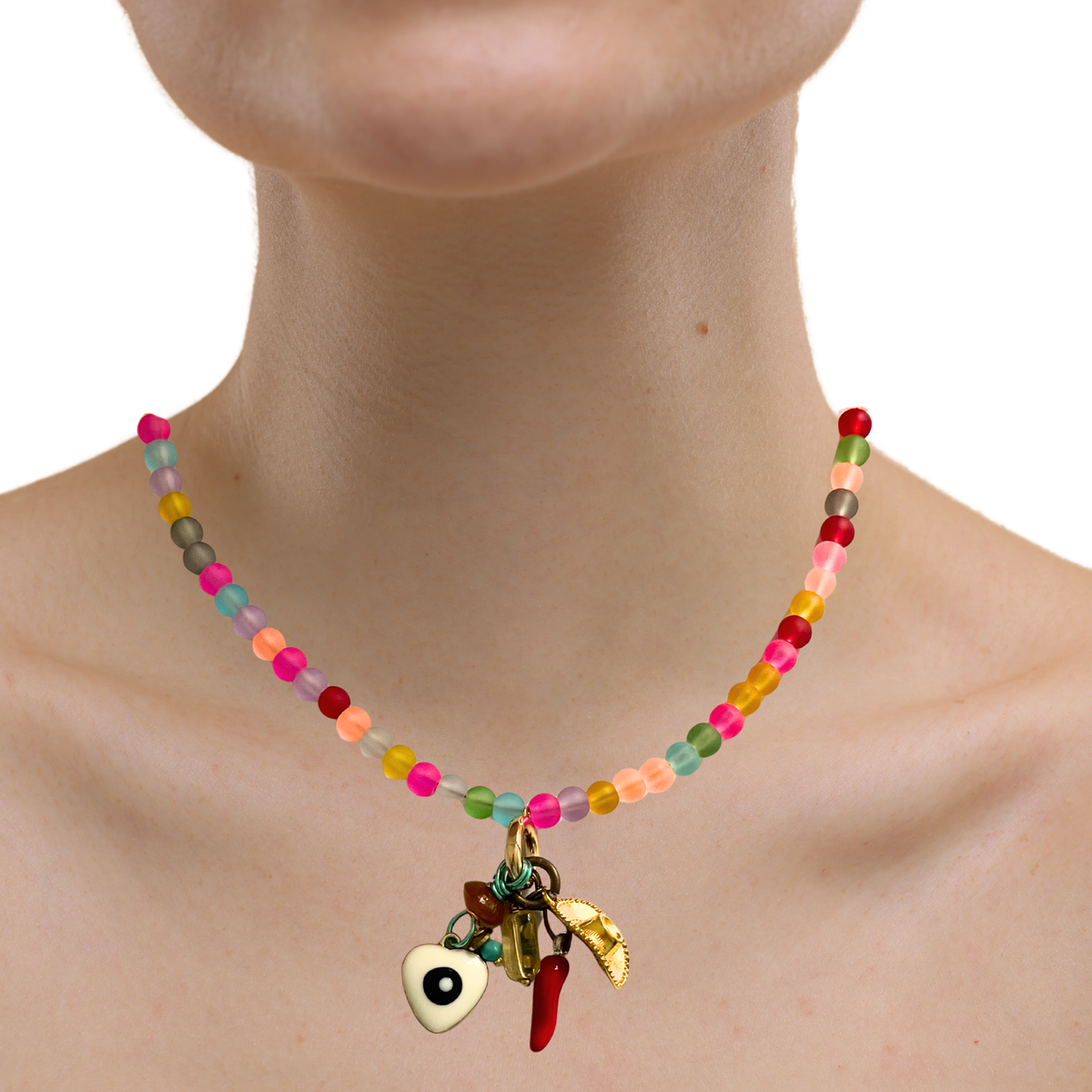 Picnic Charm Necklace - Rainbow