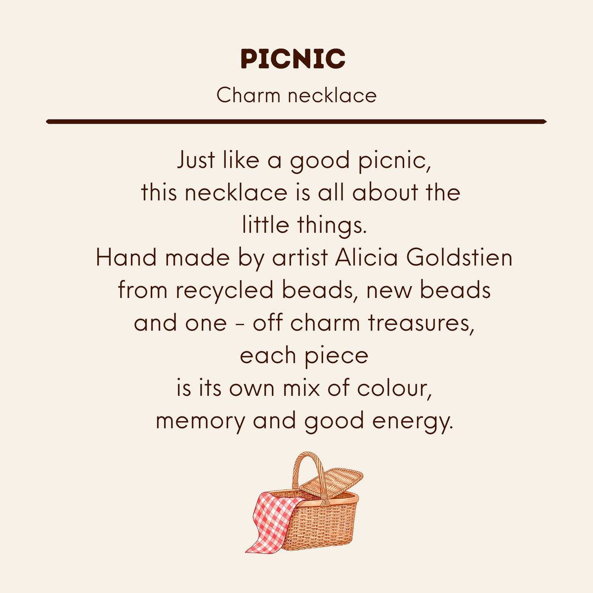 Picnic Charm Necklace - Rainbow