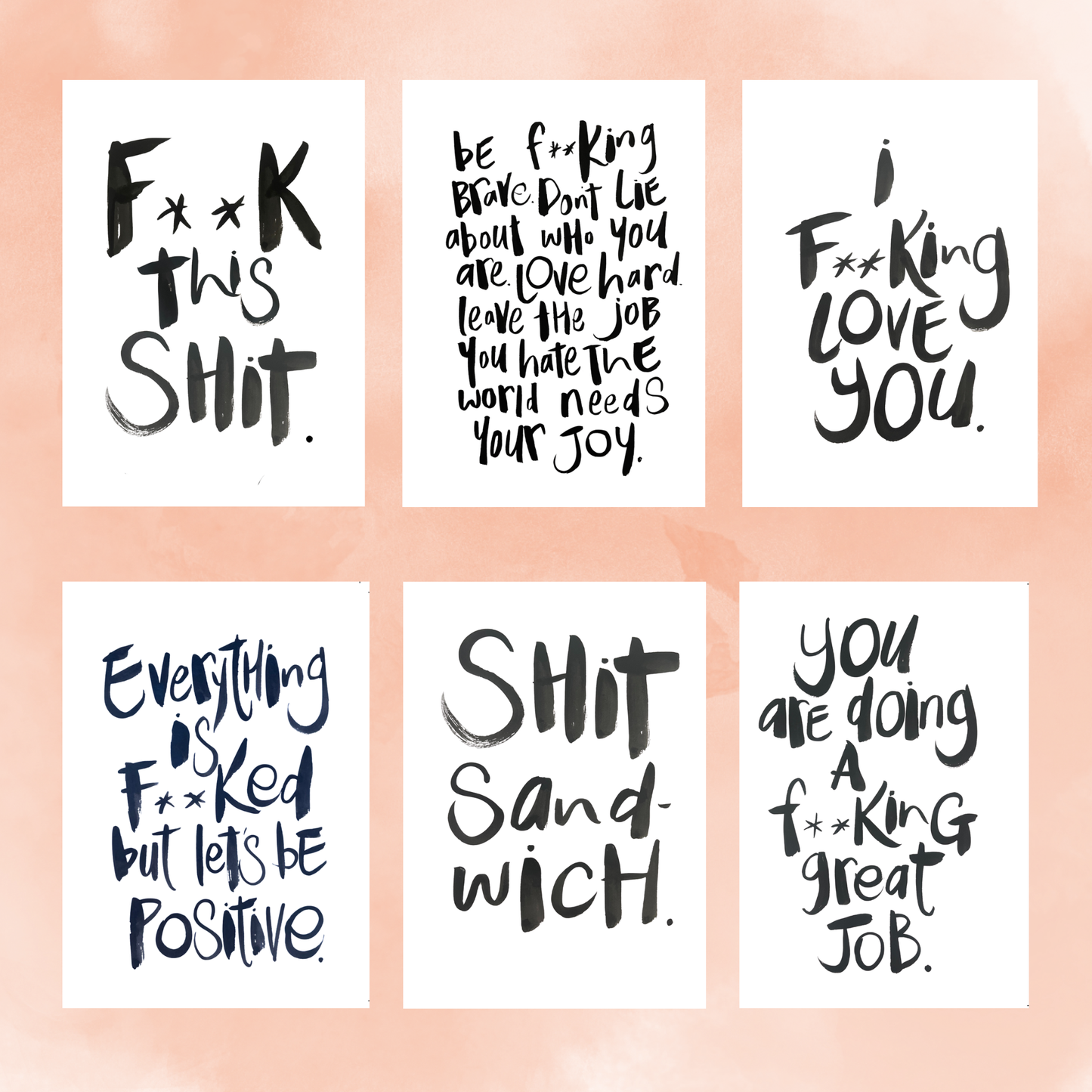 Sweary Bundle - 6 Cards & Free Shipping