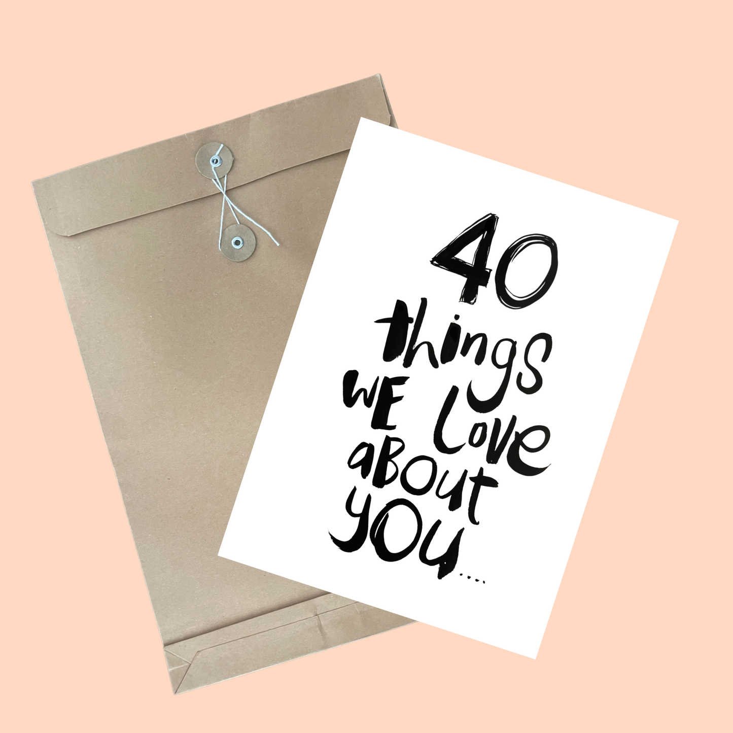 40 Birthday Things folded card-A4