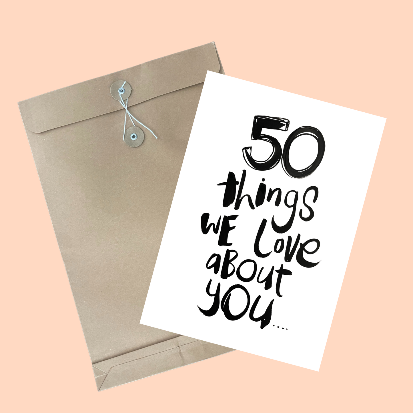 50 Birthday Things folded card-A4