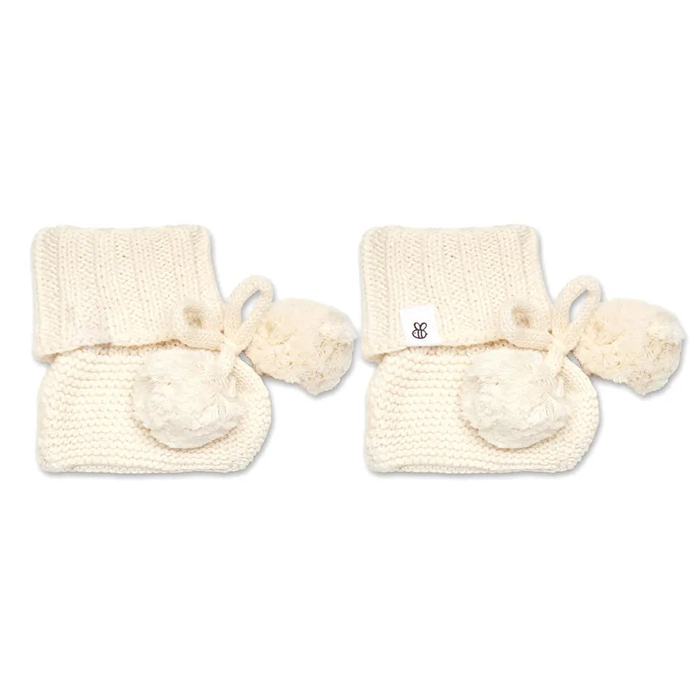Baby Booties Organic Cotton - Cream