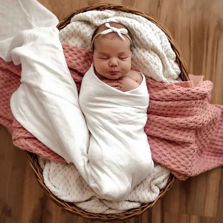 Baby Muslin Wrap Swaddle - Milk White