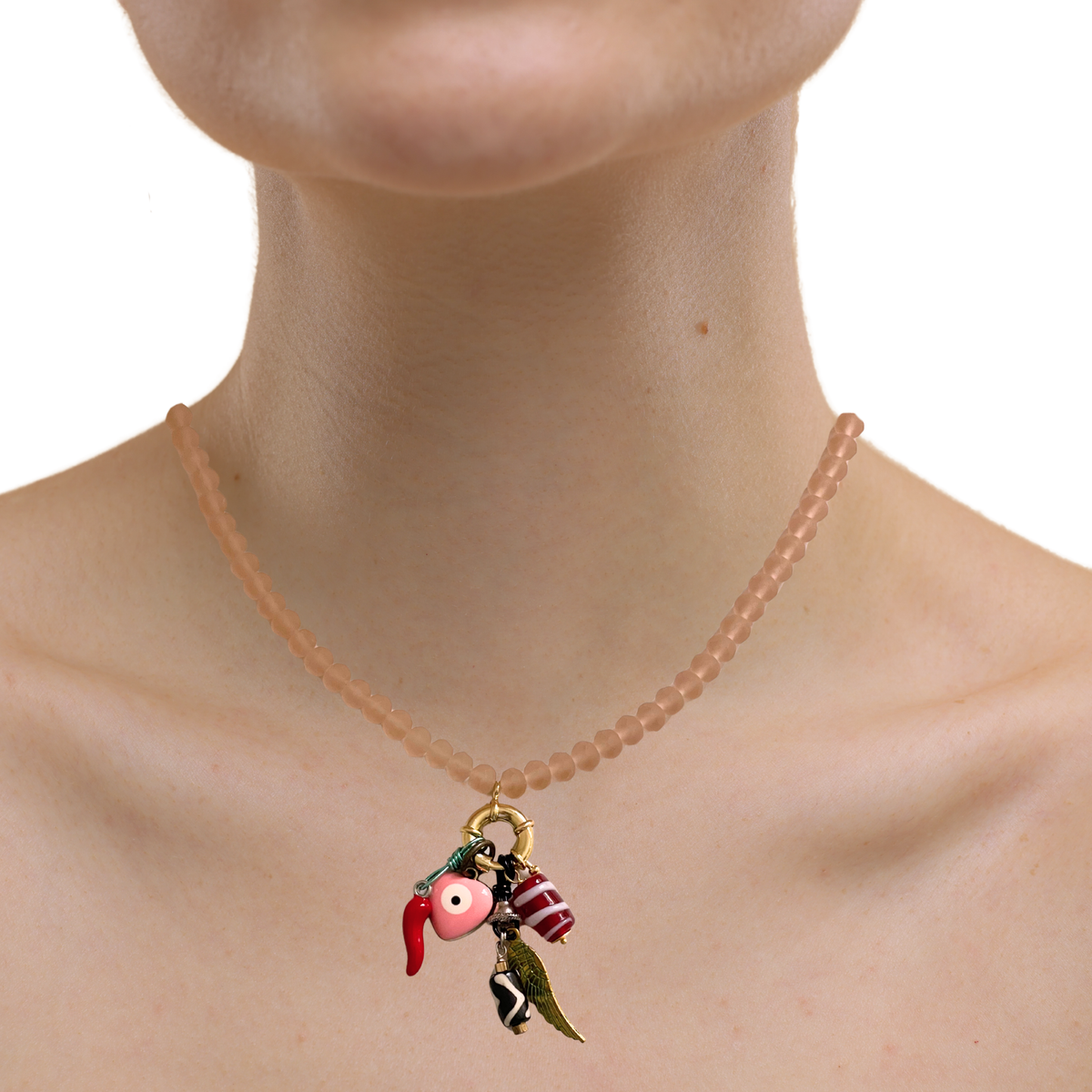 Picnic Charm Necklace - Pink