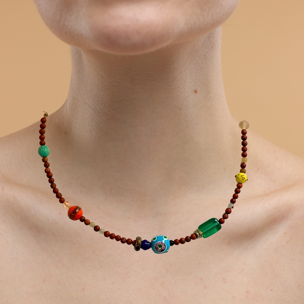 Beaded Necklace - Sunday Nights - Red Jasper