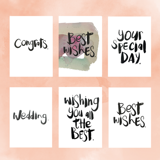Wedding Bundle - 6 Cards & Free Shipping